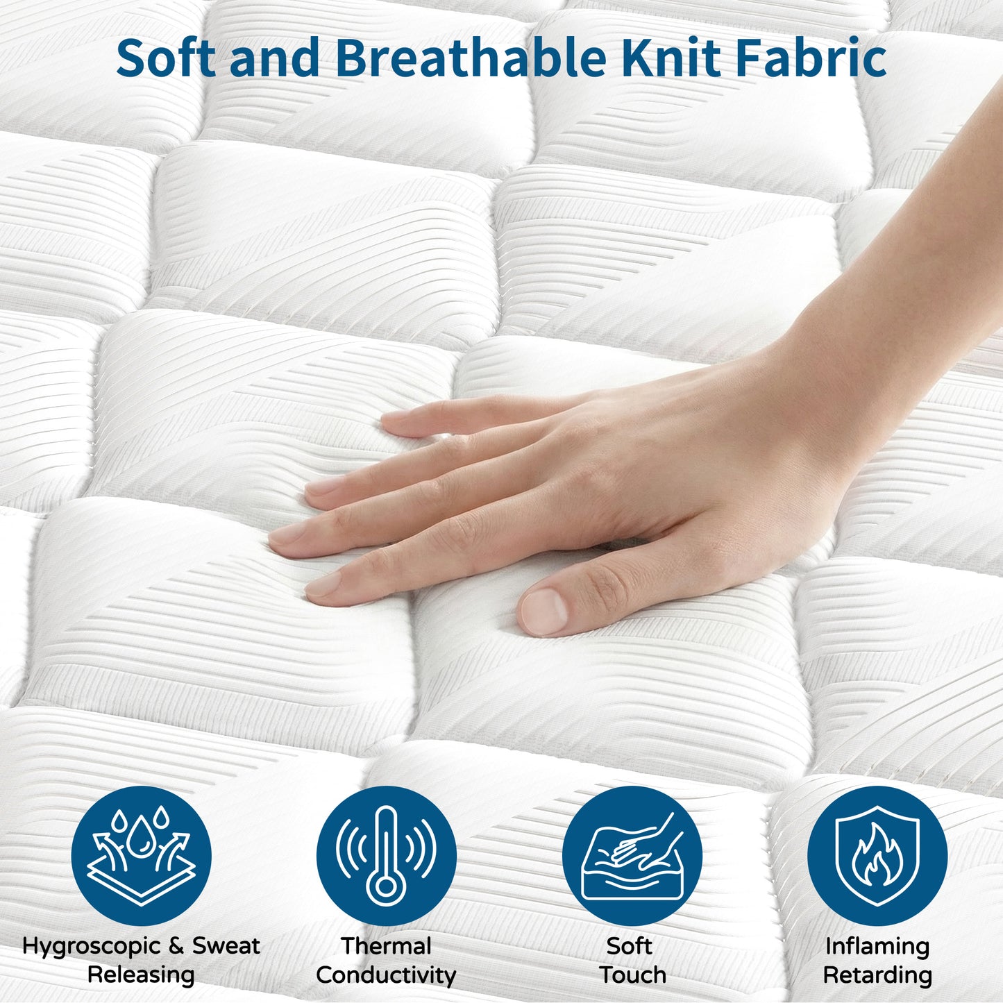 Queen Size 12" Hybrid Mattress - Gel Memory Foam & Pocket Springs, Medium Firm Feel, Motion Isolation, Pressure Relief, CertiPUR-US
