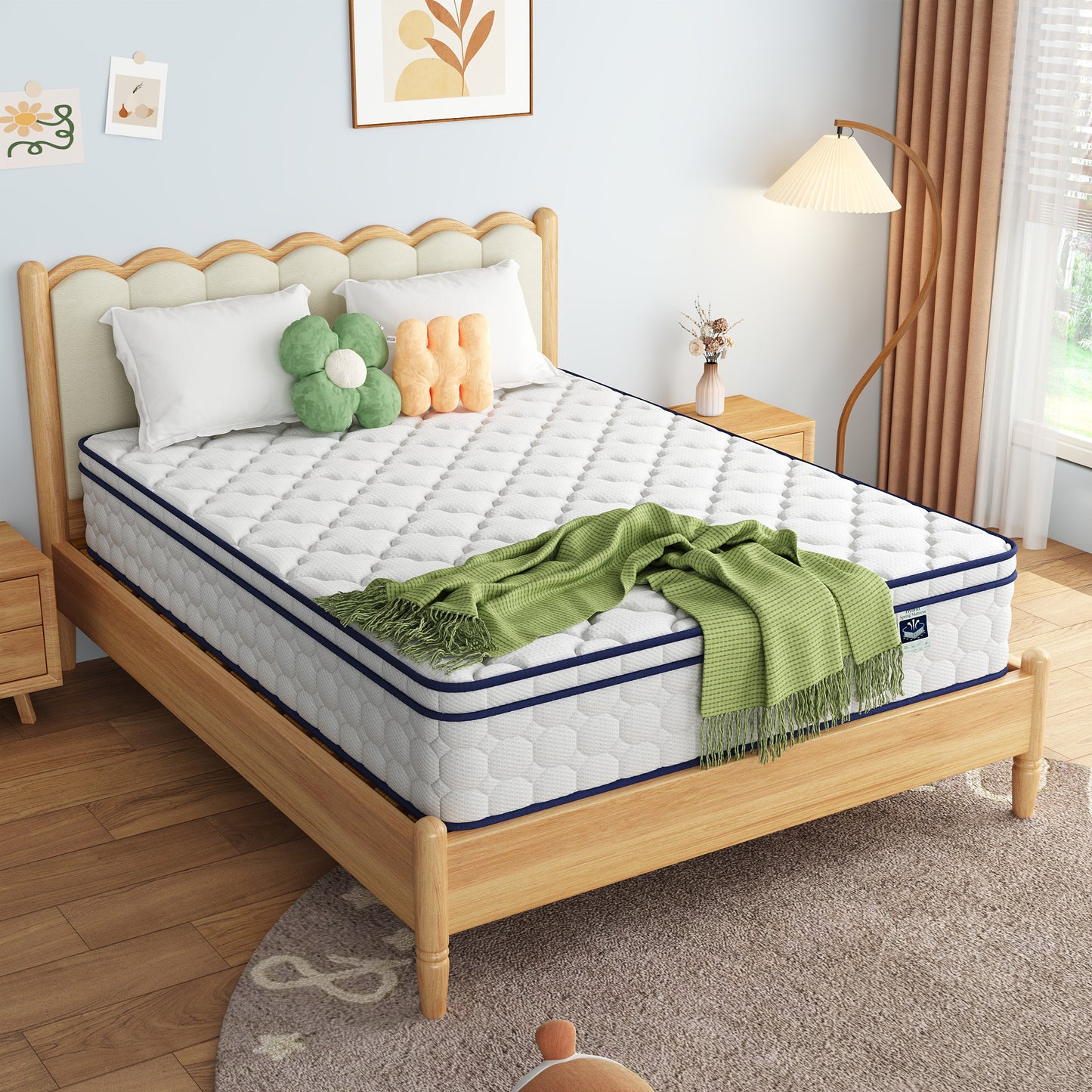 Queen Size Mattress - 12 Inch Gel-Infused Memory Foam & Pocket Springs, Medium Feel, CertiPUR-US Certified, Pressure Relieving & Cool Night Sleep