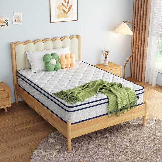 Full Mattress, 10" Hybrid - Gel Memory Foam & Innersprings, Medium Plush Feel, Fiberglass-Free, Motion Isolation for Couples, Back Pain Relief
