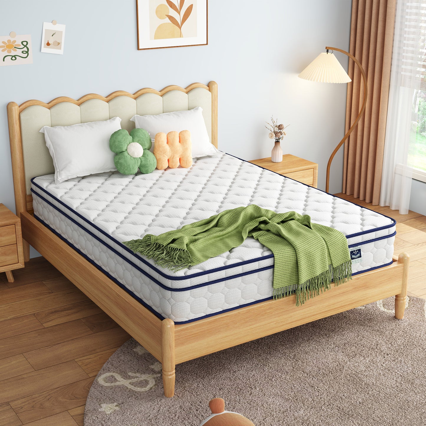 Queen Size Mattress - 10" Gel-Infused Memory Foam & Pocketed Coils, Medium Firmness, CertiPUR-US Certified, Pressure Relieving & Cooling Sleep