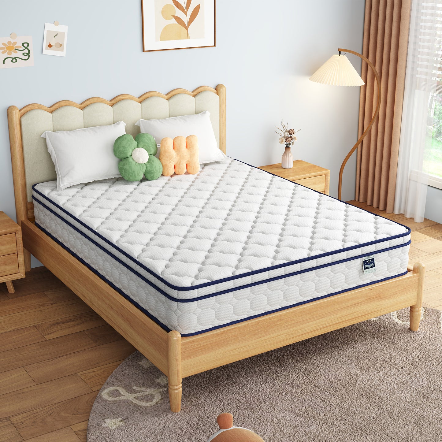 Queen Size Mattress - 10" Gel-Infused Memory Foam & Pocketed Coils, Medium Firmness, CertiPUR-US Certified, Pressure Relieving & Cooling Sleep