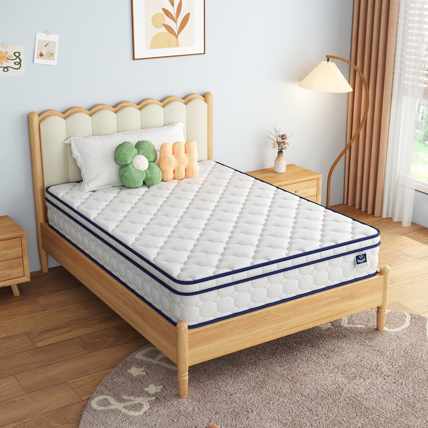Full Mattress, 10" Hybrid - Gel Memory Foam & Innersprings, Medium Plush Feel, Fiberglass-Free, Motion Isolation for Couples, Back Pain Relief