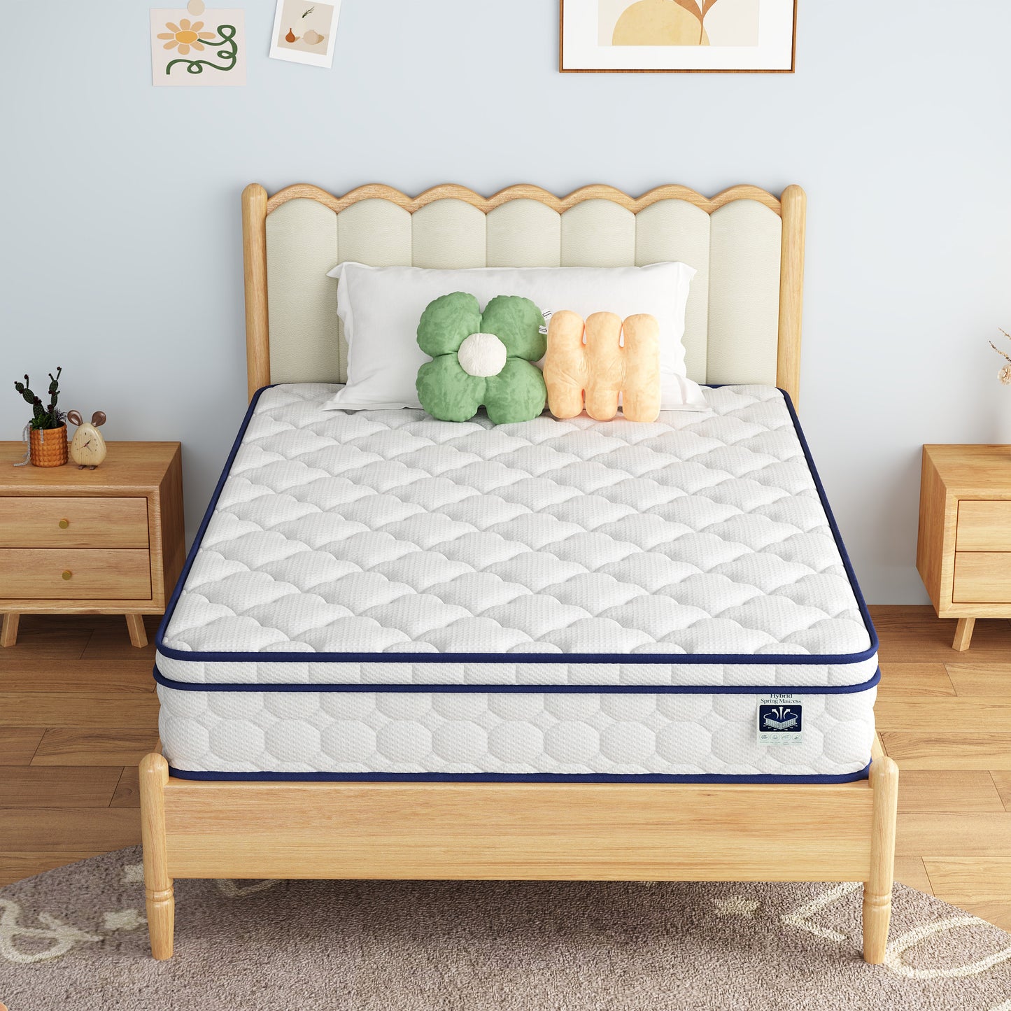 Full Mattress, 10" Hybrid - Gel Memory Foam & Innersprings, Medium Plush Feel, Fiberglass-Free, Motion Isolation for Couples, Back Pain Relief