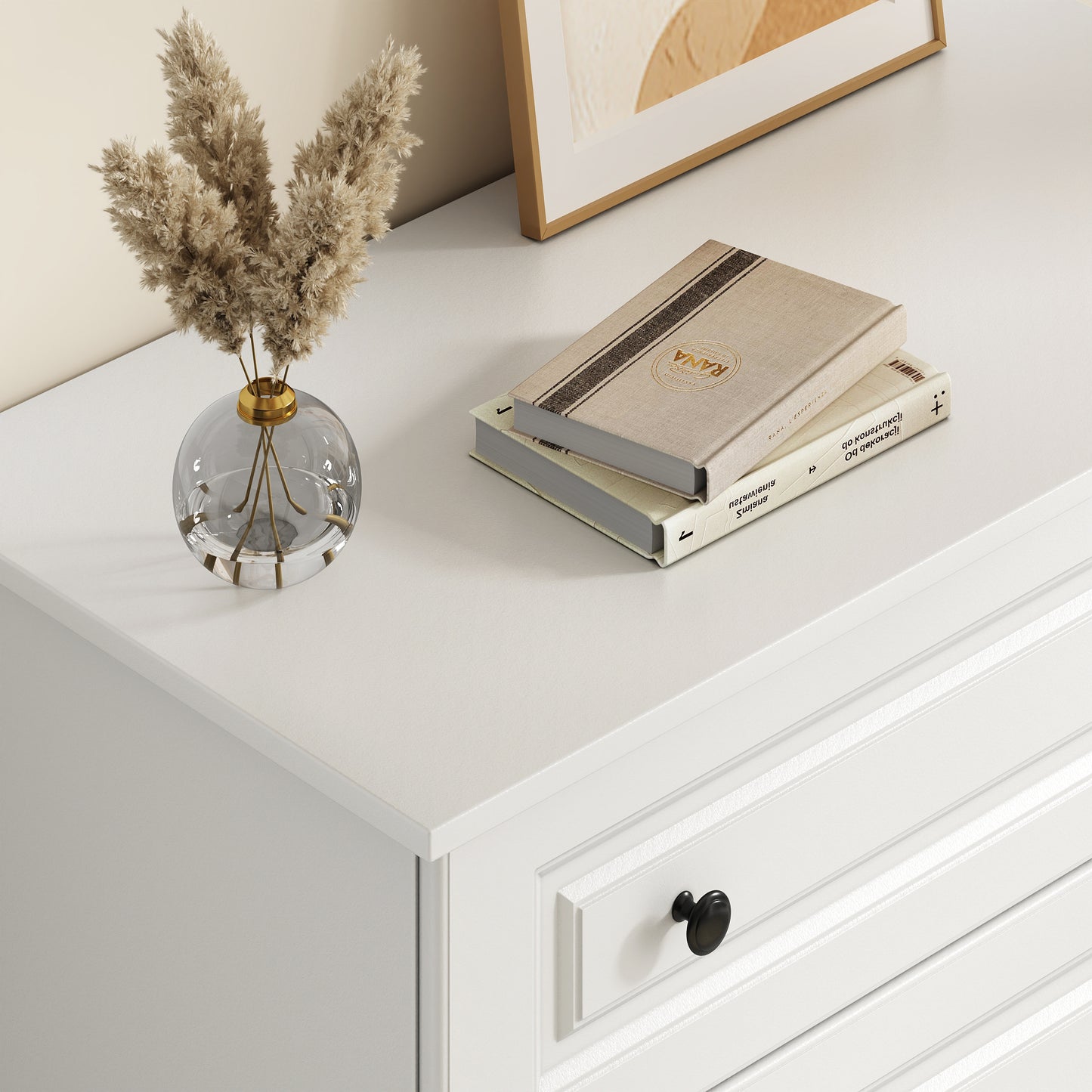 NEGYLIM 5 Drawer Dresser Tall, Modern White Chest of Drawers with Anti-Tip, Large Storage for Bedroom, Hallway, Entryway, (White)