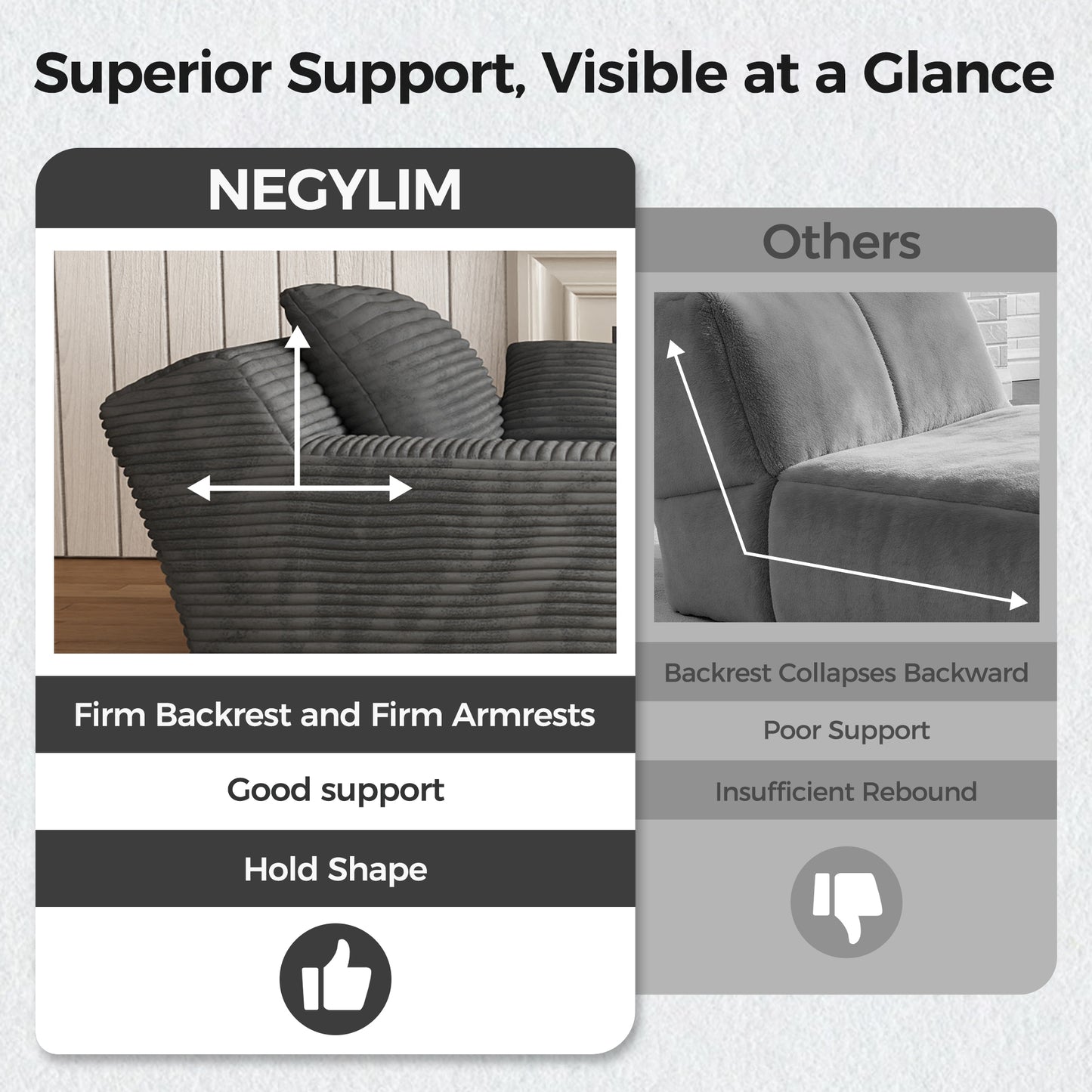67'' Oversized Chaise Lounge Chair, Cloud Plush Corduroy Sofa Bed for Living Room, Modern Deep Seat Sleeper Couch with Back Cushion, No Assembly Required, (Charcoal)