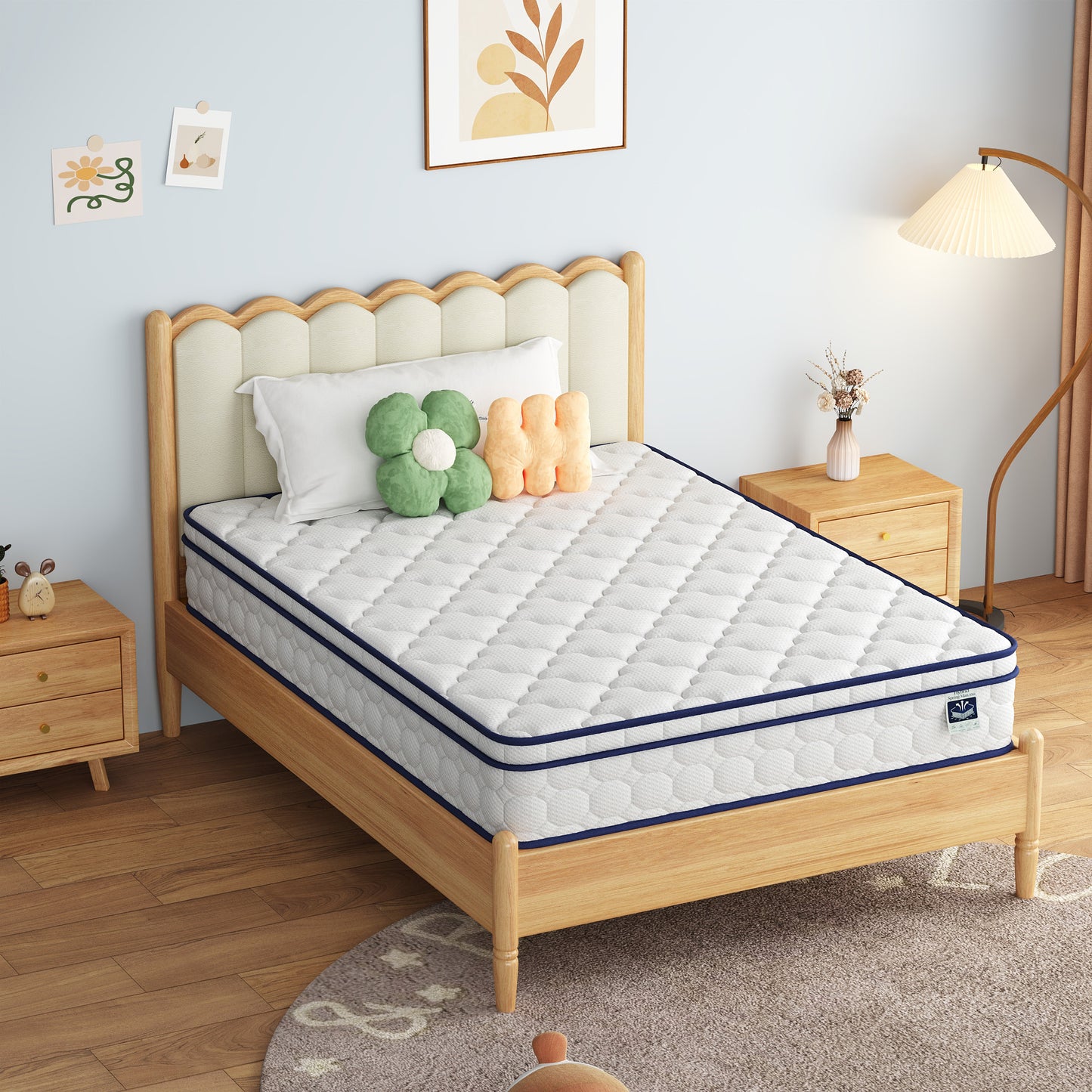 Full Mattress, 10" Hybrid - Gel Memory Foam & Innersprings, Medium Plush Feel, Fiberglass-Free, Motion Isolation for Couples, Back Pain Relief