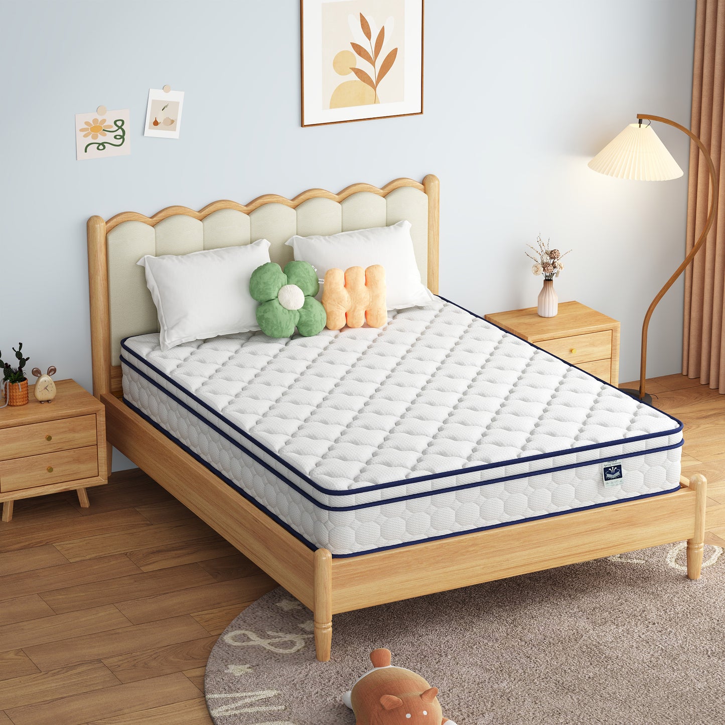 Queen Size Mattress - 10" Gel-Infused Memory Foam & Pocketed Coils, Medium Firmness, CertiPUR-US Certified, Pressure Relieving & Cooling Sleep