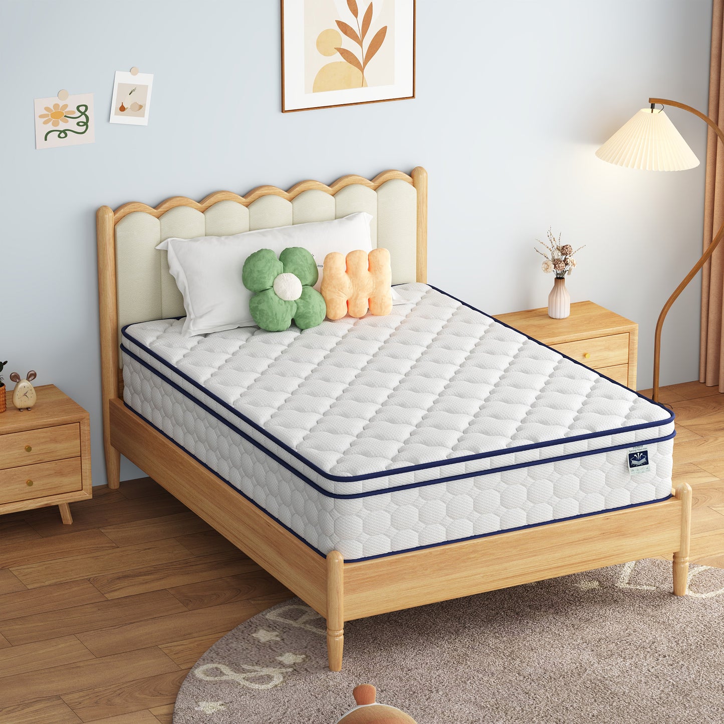 Full Mattress, 12 Inch Hybrid (Gel Memory Foam + Springs) - Medium Plush, Fiberglass-Free, Motion Isolating for Partners, Back Pain Relief