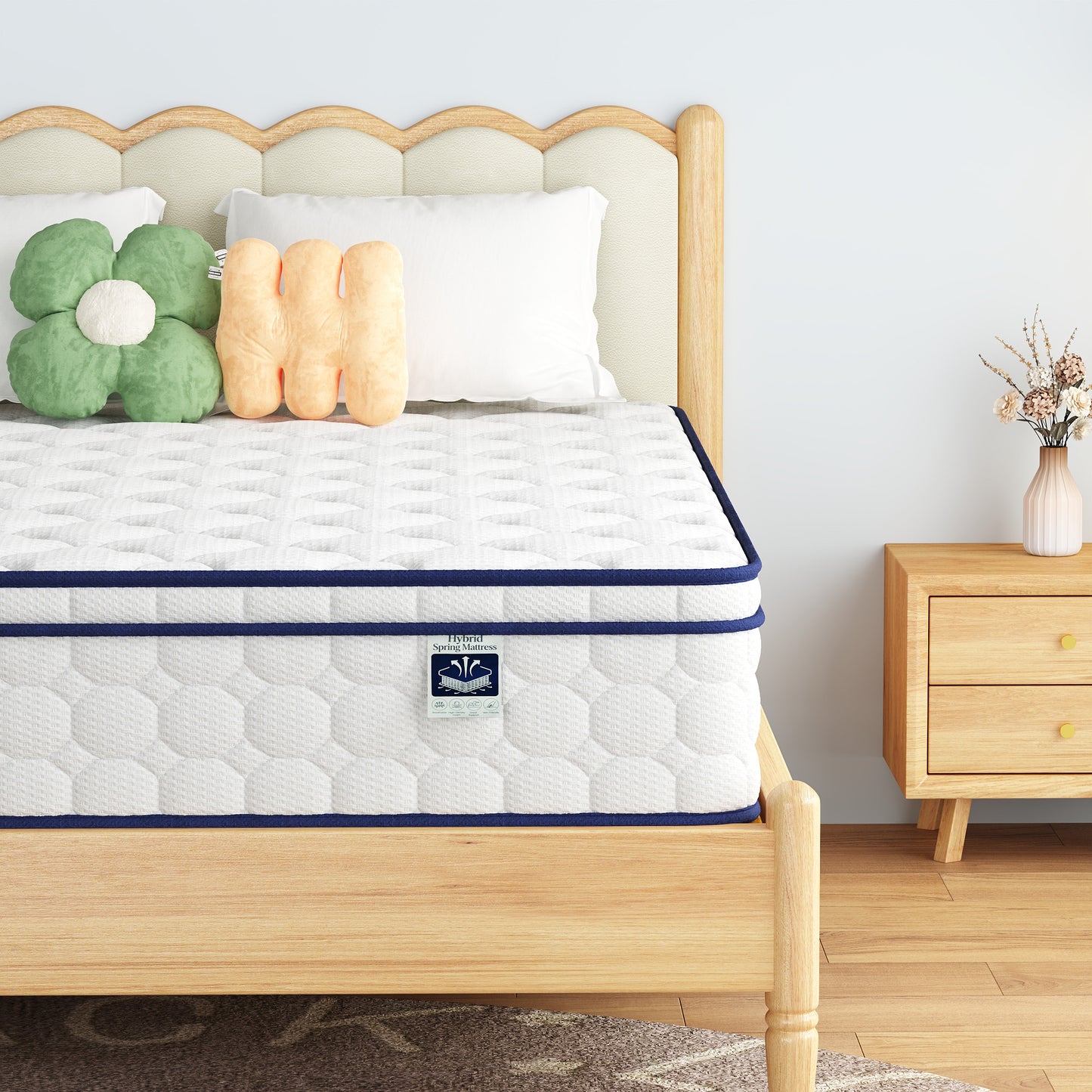 Full Mattress, 10" Hybrid - Gel Memory Foam & Innersprings, Medium Plush Feel, Fiberglass-Free, Motion Isolation for Couples, Back Pain Relief