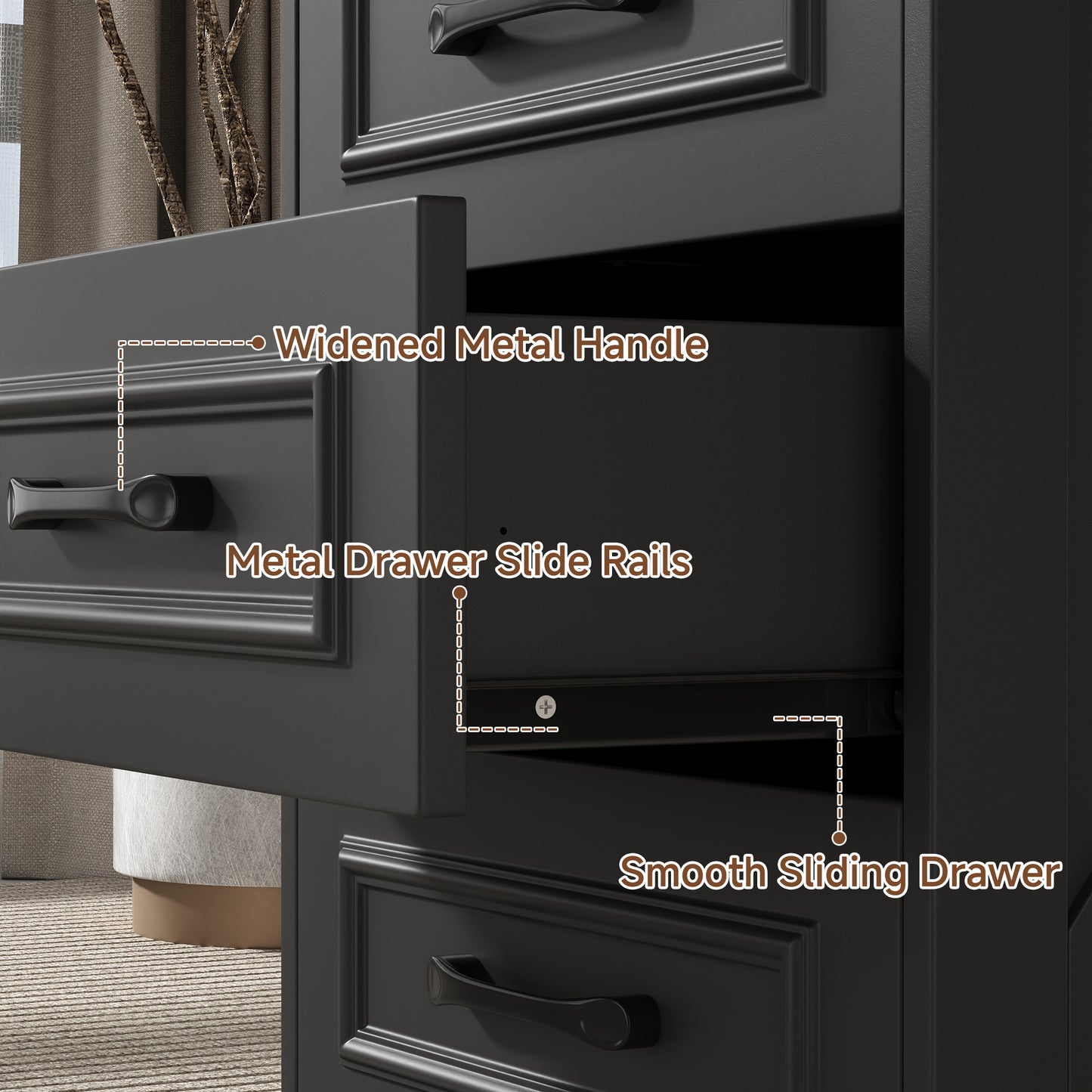 NEGYLIM Nightstand, Farmhouse End Table with Charging Station, 3 Drawers Storage for Bedroom