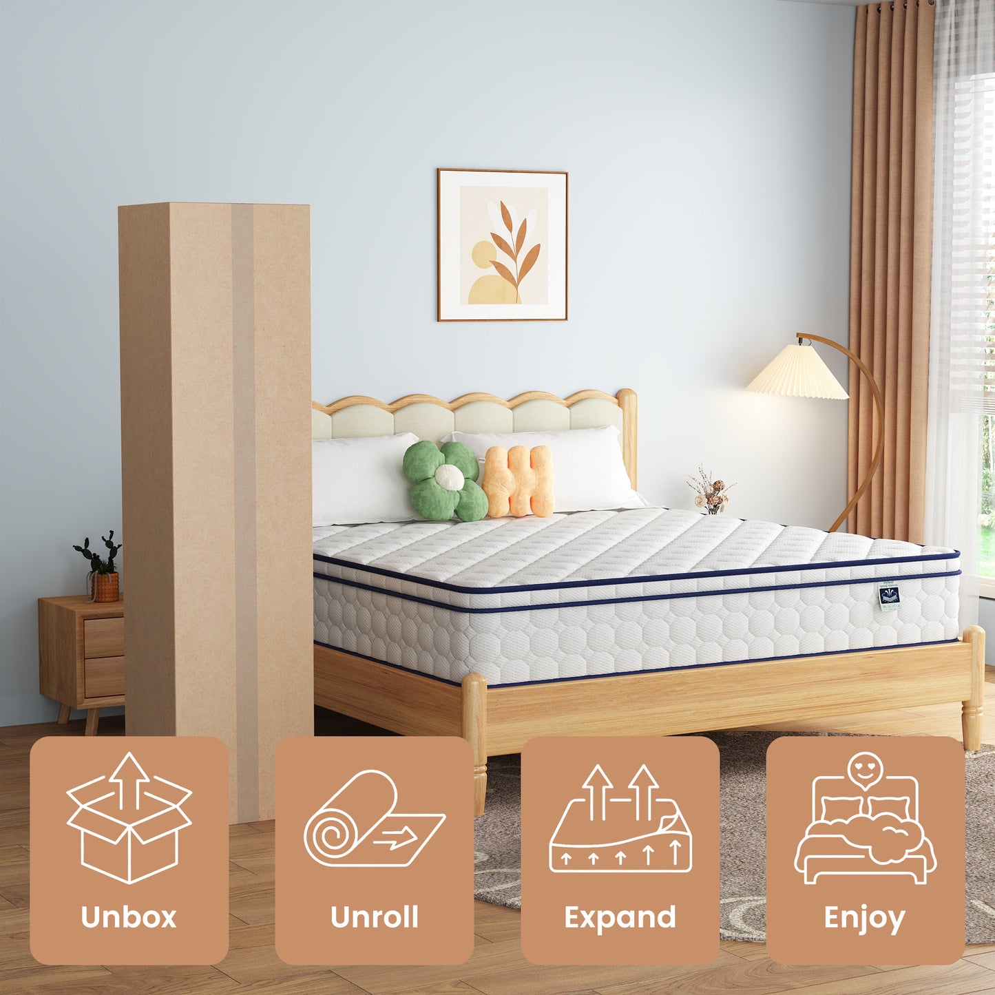 12 Inch King Mattress, Gel Memory Foam & Pocket Springs Hybrid - Medium Plush Feel for Cool Sleep, Pressure Relief & Motion Isolation, CertiPUR-US Certified